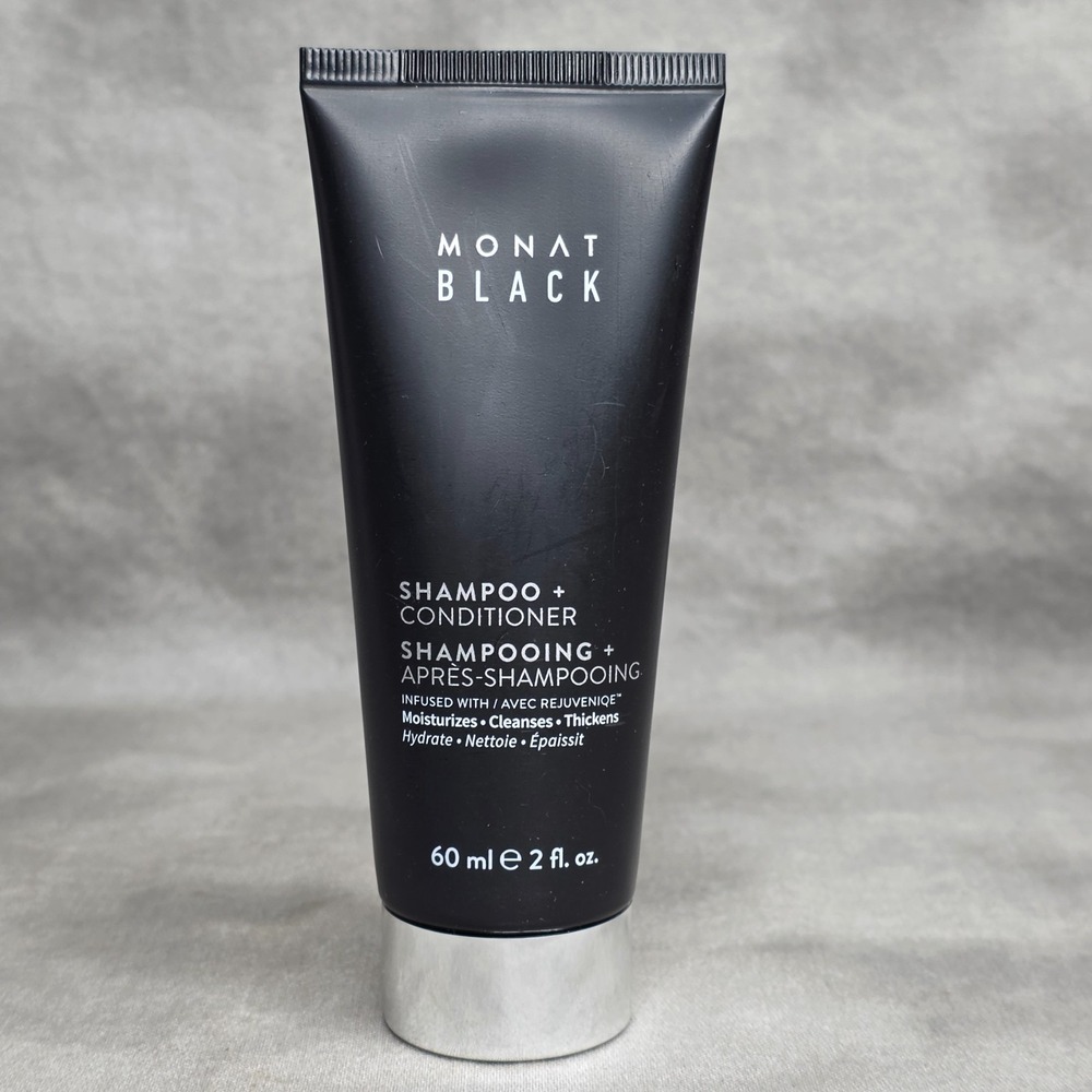 Monat Black Shampoo + Conditioner 2-in-1 Travel Size 2 fl oz 60 ml New Sealed